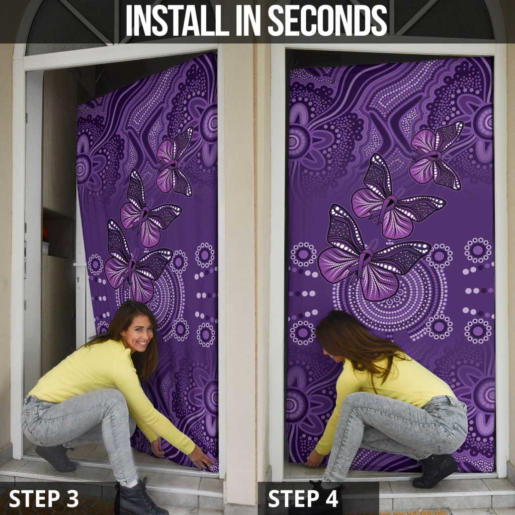 Purple Butterfly Spirit Door Cover Australian Epilepsy Awareness - Aussie Hoodie