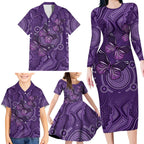 Purple Butterfly Spirit Family Matching Long Sleeve Bodycon Dress and Hawaiian Shirt Australian Epilepsy Awareness - Aussie Hoodie