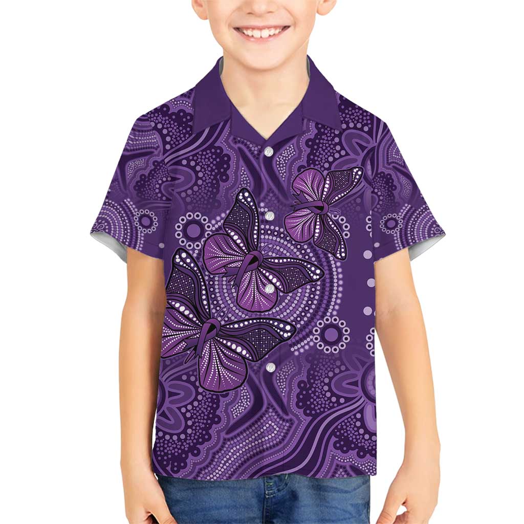 Purple Butterfly Spirit Family Matching Long Sleeve Bodycon Dress and Hawaiian Shirt Australian Epilepsy Awareness - Aussie Hoodie