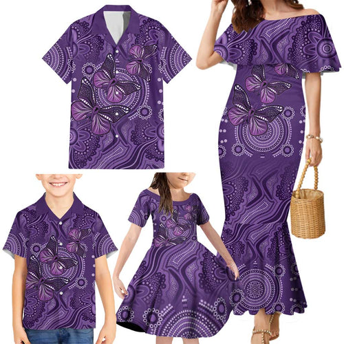 Purple Butterfly Spirit Family Matching Mermaid Dress and Hawaiian Shirt Australian Epilepsy Awareness - Aussie Hoodie