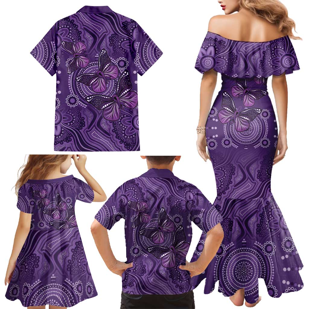 Purple Butterfly Spirit Family Matching Mermaid Dress and Hawaiian Shirt Australian Epilepsy Awareness - Aussie Hoodie