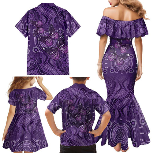 Purple Butterfly Spirit Family Matching Mermaid Dress and Hawaiian Shirt Australian Epilepsy Awareness - Aussie Hoodie