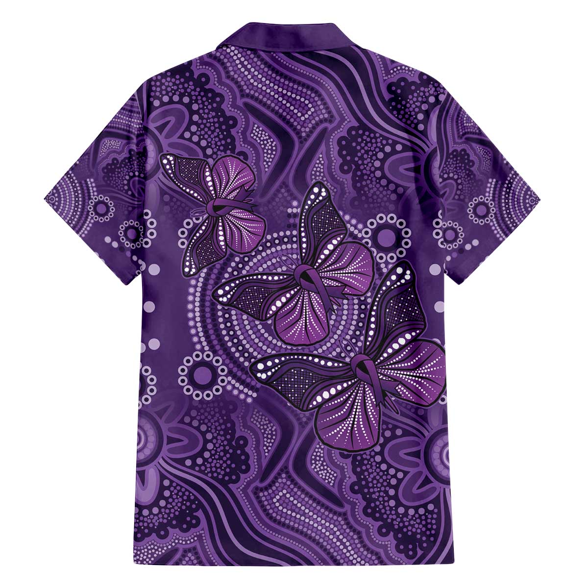 Purple Butterfly Spirit Family Matching Off The Shoulder Long Sleeve Dress and Hawaiian Shirt Australian Epilepsy Awareness - Aussie Hoodie