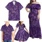 Purple Butterfly Spirit Family Matching Off Shoulder Maxi Dress and Hawaiian Shirt Australian Epilepsy Awareness - Aussie Hoodie