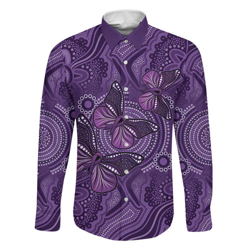 Purple Butterfly Spirit Family Matching Off Shoulder Maxi Dress and Hawaiian Shirt Australian Epilepsy Awareness - Aussie Hoodie