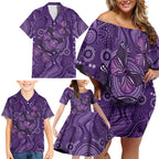 Purple Butterfly Spirit Family Matching Off Shoulder Short Dress and Hawaiian Shirt Australian Epilepsy Awareness - Aussie Hoodie