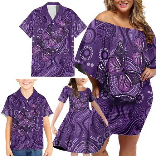 Purple Butterfly Spirit Family Matching Off Shoulder Short Dress and Hawaiian Shirt Australian Epilepsy Awareness - Aussie Hoodie