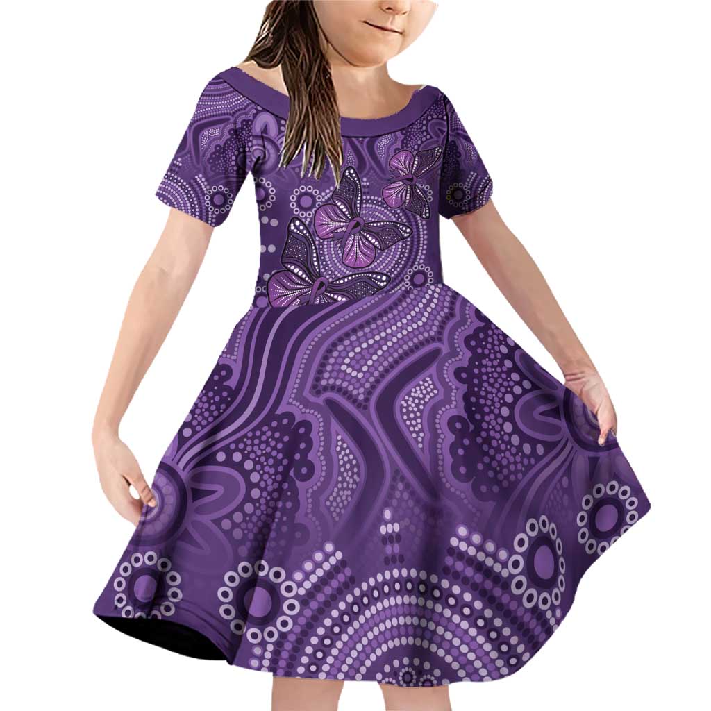 Purple Butterfly Spirit Family Matching Off Shoulder Short Dress and Hawaiian Shirt Australian Epilepsy Awareness - Aussie Hoodie