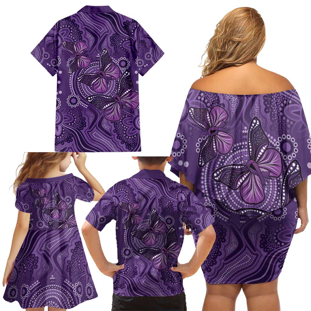 Purple Butterfly Spirit Family Matching Off Shoulder Short Dress and Hawaiian Shirt Australian Epilepsy Awareness - Aussie Hoodie