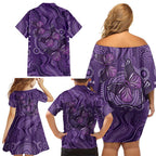 Purple Butterfly Spirit Family Matching Off Shoulder Short Dress and Hawaiian Shirt Australian Epilepsy Awareness - Aussie Hoodie