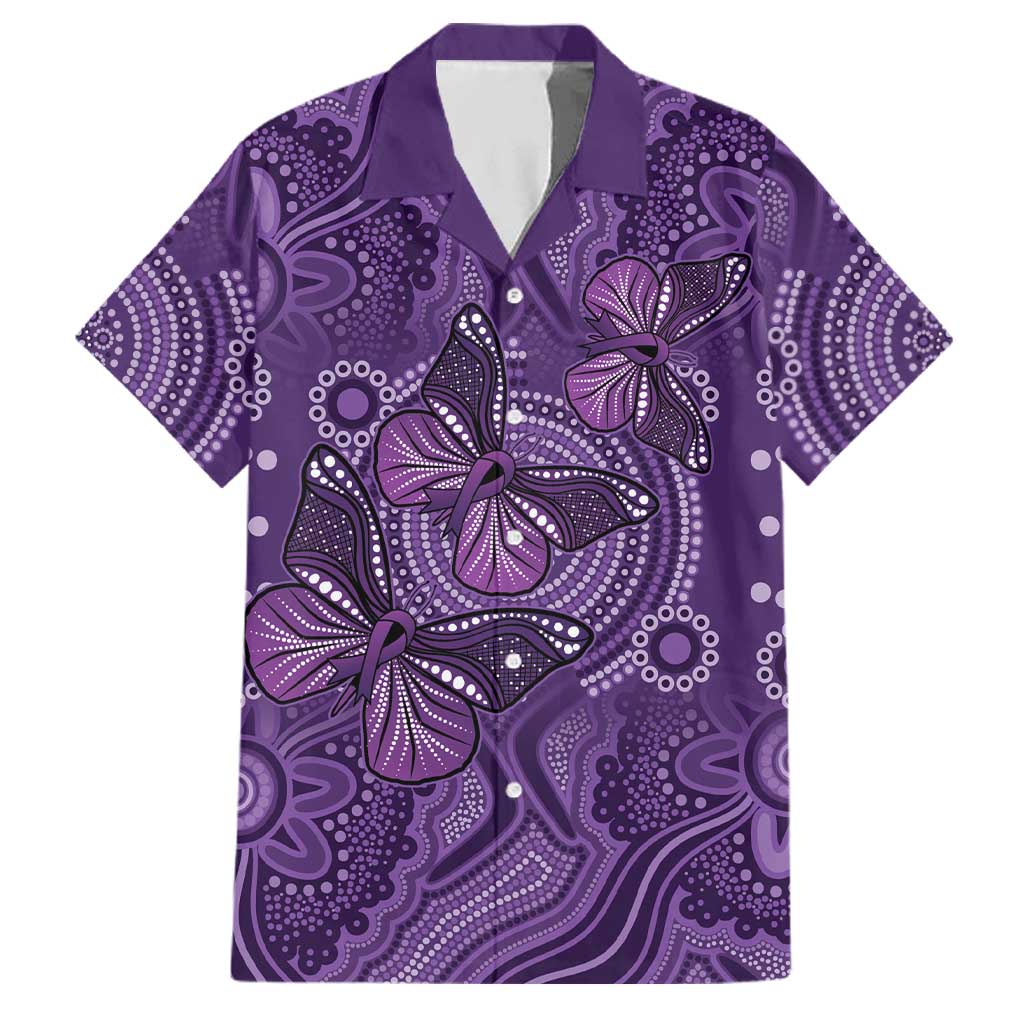 Purple Butterfly Spirit Family Matching Off Shoulder Short Dress and Hawaiian Shirt Australian Epilepsy Awareness - Aussie Hoodie