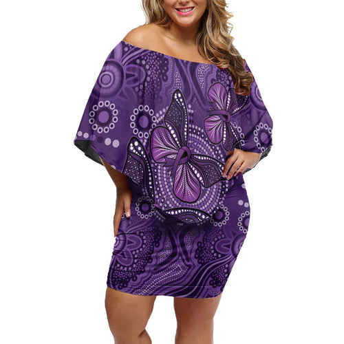 Purple Butterfly Spirit Family Matching Off Shoulder Short Dress and Hawaiian Shirt Australian Epilepsy Awareness - Aussie Hoodie
