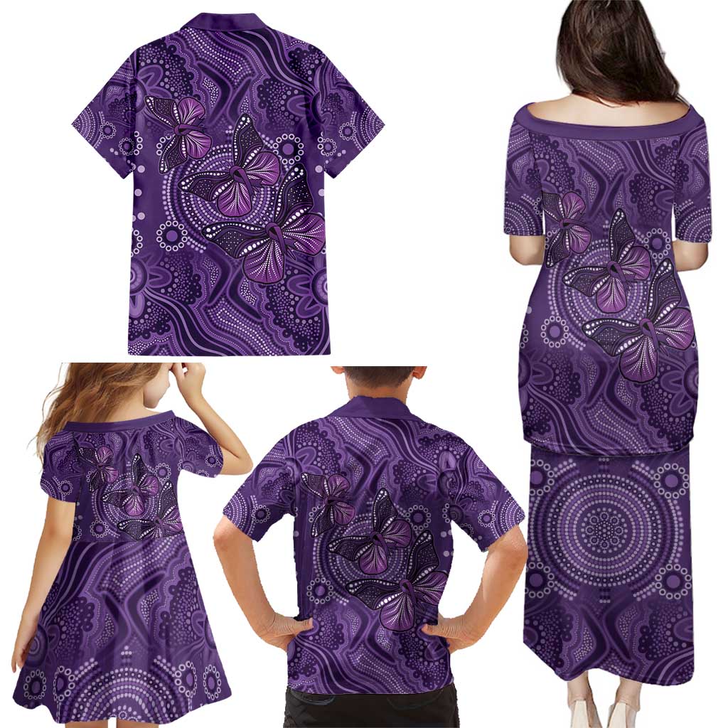 Purple Butterfly Spirit Family Matching Puletasi and Hawaiian Shirt Australian Epilepsy Awareness - Aussie Hoodie