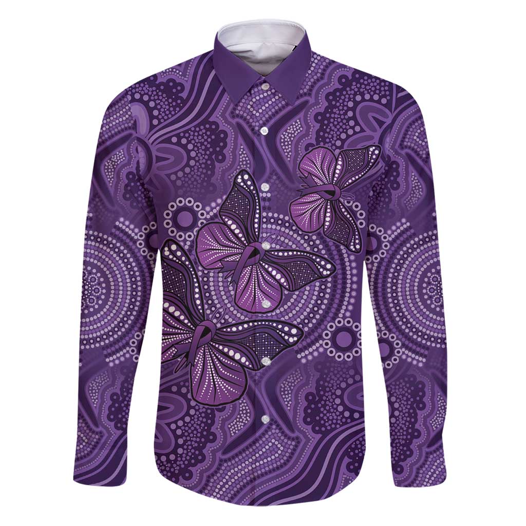 Purple Butterfly Spirit Family Matching Puletasi and Hawaiian Shirt Australian Epilepsy Awareness - Aussie Hoodie