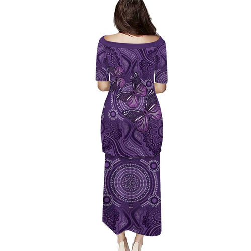 Purple Butterfly Spirit Family Matching Puletasi and Hawaiian Shirt Australian Epilepsy Awareness - Aussie Hoodie