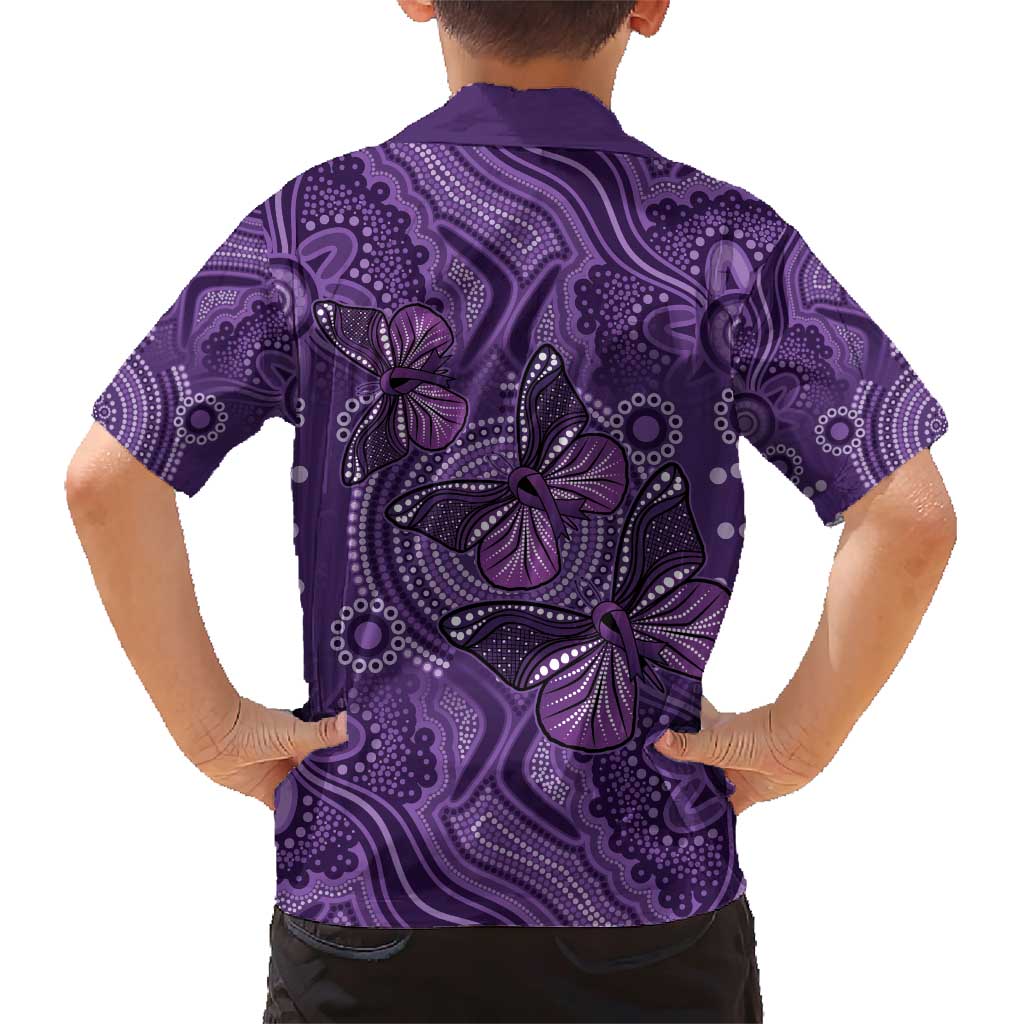 Purple Butterfly Spirit Family Matching Short Sleeve Bodycon Dress and Hawaiian Shirt Australian Epilepsy Awareness - Aussie Hoodie