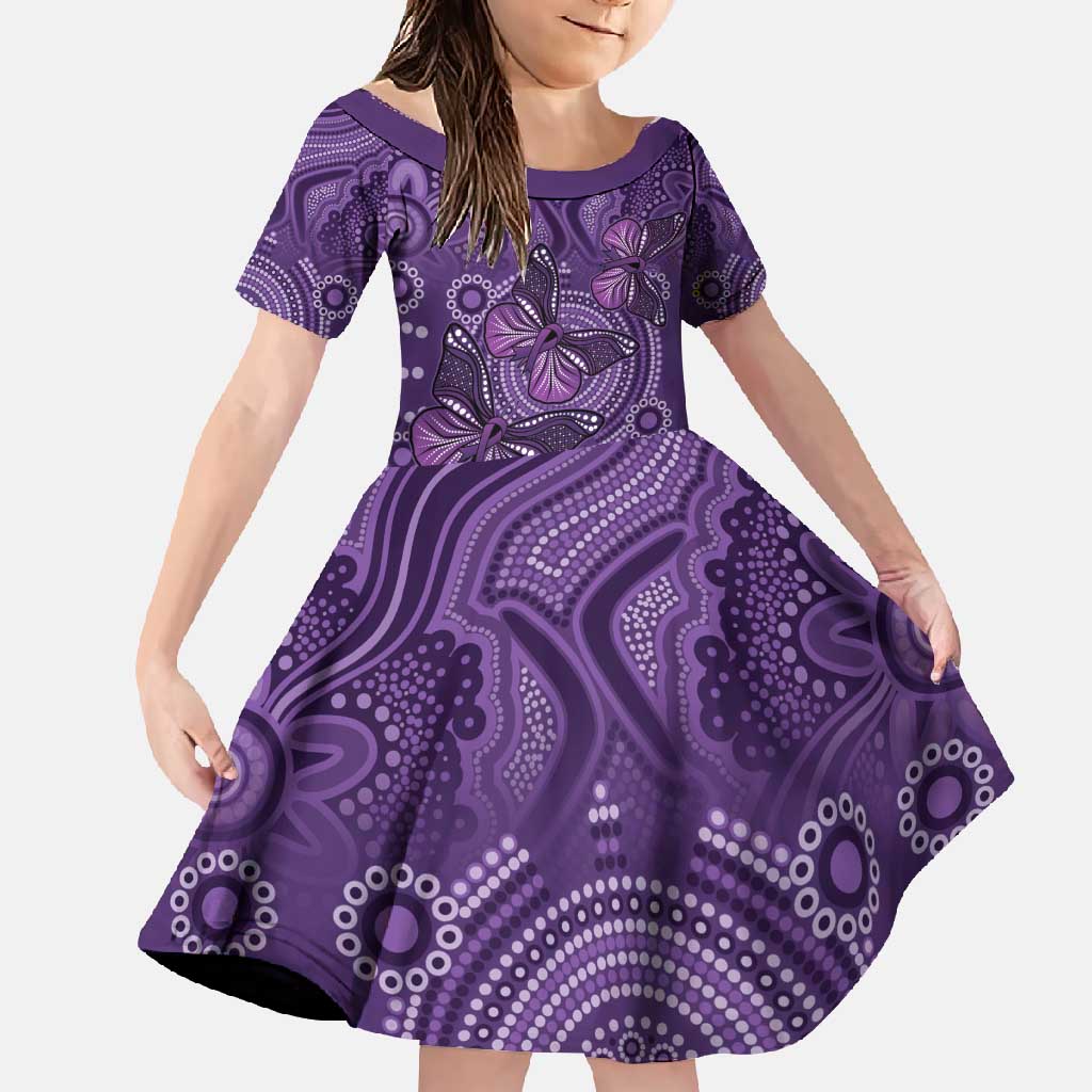 Purple Butterfly Spirit Family Matching Short Sleeve Bodycon Dress and Hawaiian Shirt Australian Epilepsy Awareness - Aussie Hoodie