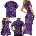 Purple Butterfly Spirit Family Matching Short Sleeve Bodycon Dress and Hawaiian Shirt Australian Epilepsy Awareness - Aussie Hoodie