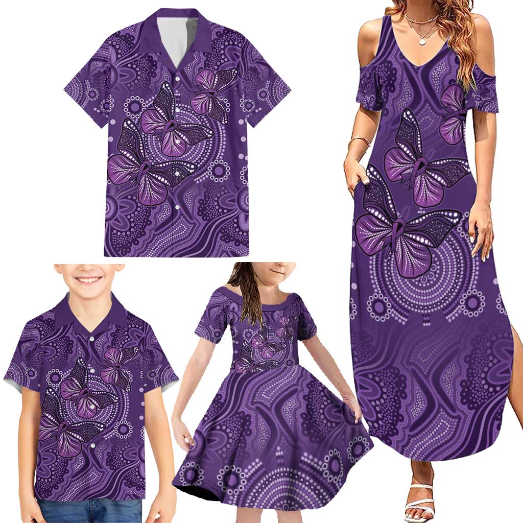 Purple Butterfly Spirit Family Matching Summer Maxi Dress and Hawaiian Shirt Australian Epilepsy Awareness - Aussie Hoodie