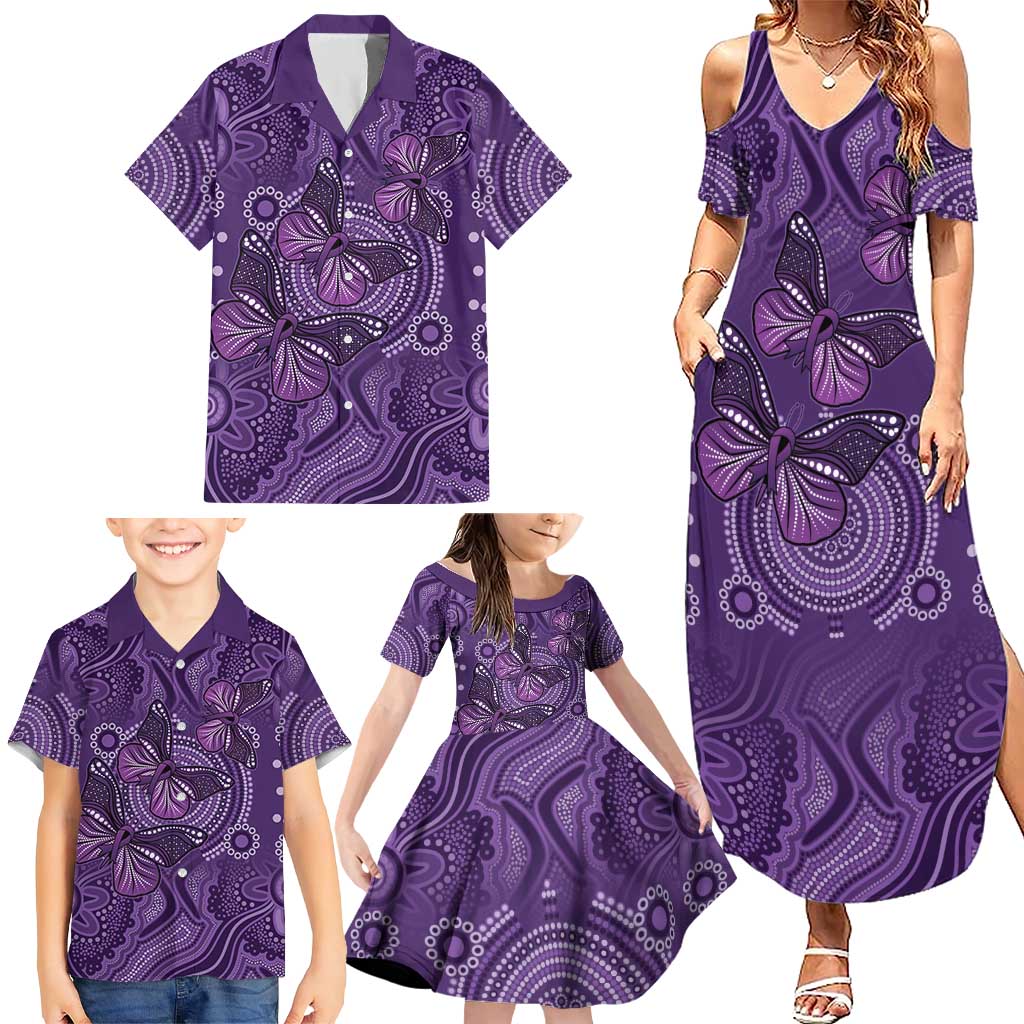 Purple Butterfly Spirit Family Matching Summer Maxi Dress and Hawaiian Shirt Australian Epilepsy Awareness - Aussie Hoodie