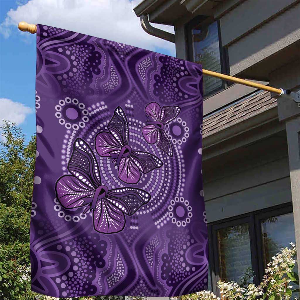 Purple Butterfly Spirit Garden Flag Australian Epilepsy Awareness - Aussie Hoodie