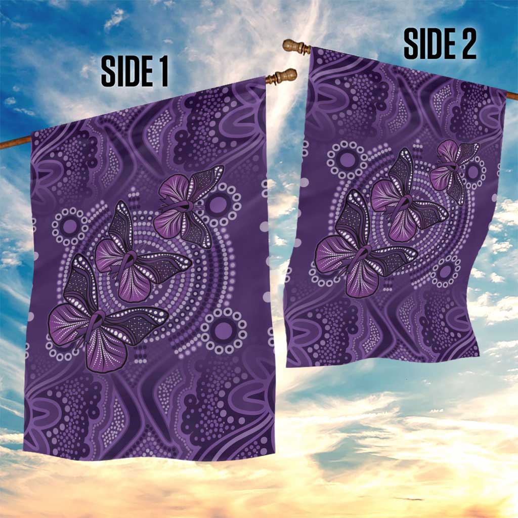 Purple Butterfly Spirit Garden Flag Australian Epilepsy Awareness - Aussie Hoodie