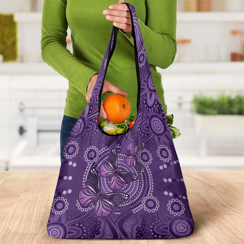 Purple Butterfly Spirit Grocery Bag Australian Epilepsy Awareness - Aussie Hoodie