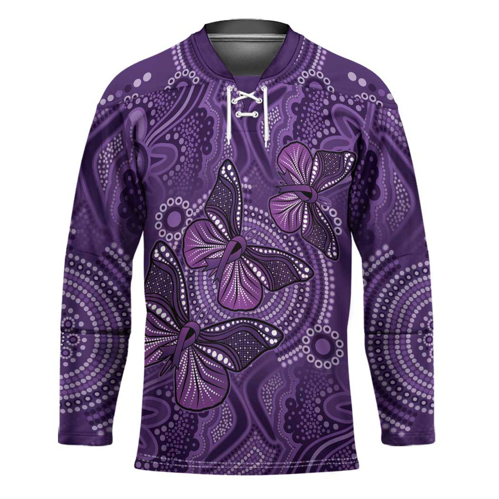 Purple Butterfly Spirit Hockey Jersey Australian Epilepsy Awareness - Aussie Hoodie