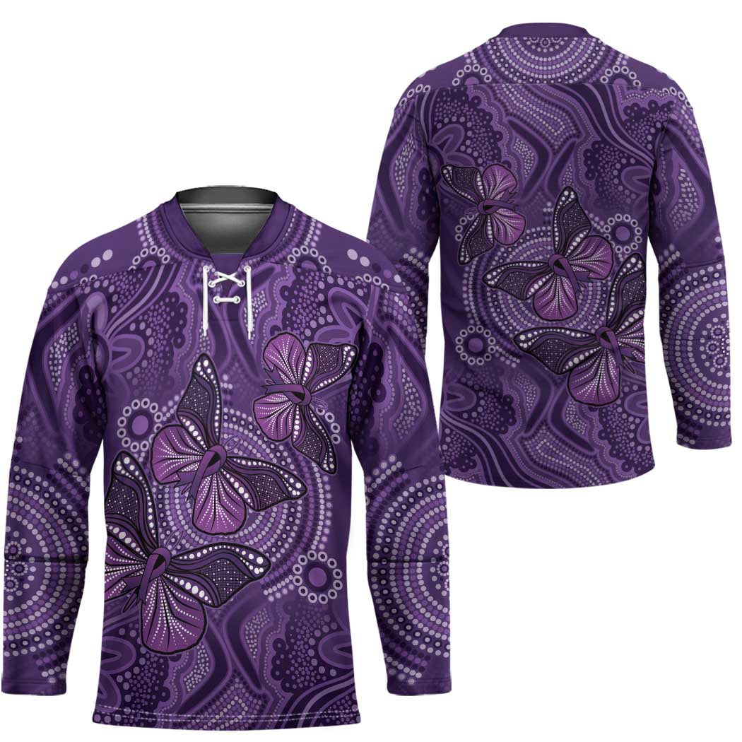 Purple Butterfly Spirit Hockey Jersey Australian Epilepsy Awareness - Aussie Hoodie