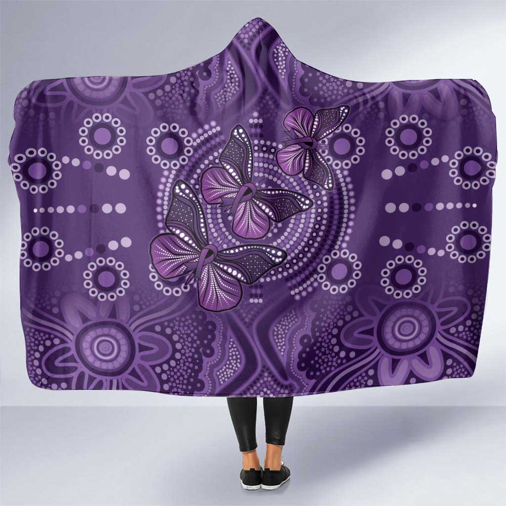 Purple Butterfly Spirit Hooded Blanket Australian Epilepsy Awareness - Aussie Hoodie
