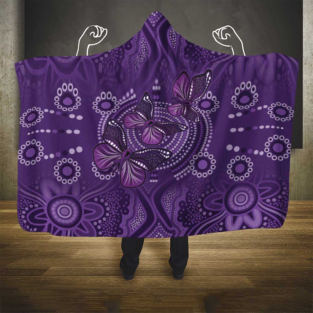 Purple Butterfly Spirit Hooded Blanket Australian Epilepsy Awareness - Aussie Hoodie