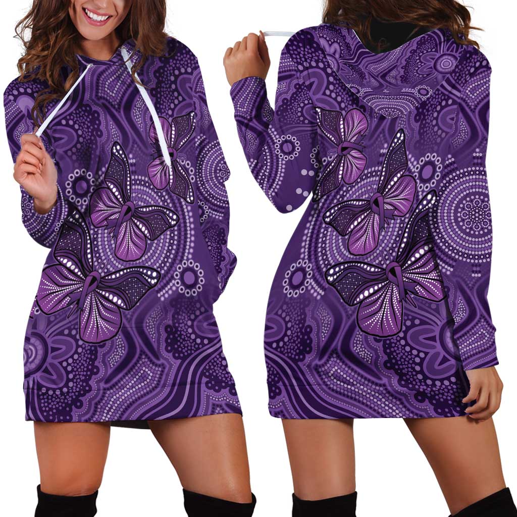 Purple Butterfly Spirit Hoodie Dress Australian Epilepsy Awareness - Aussie Hoodie