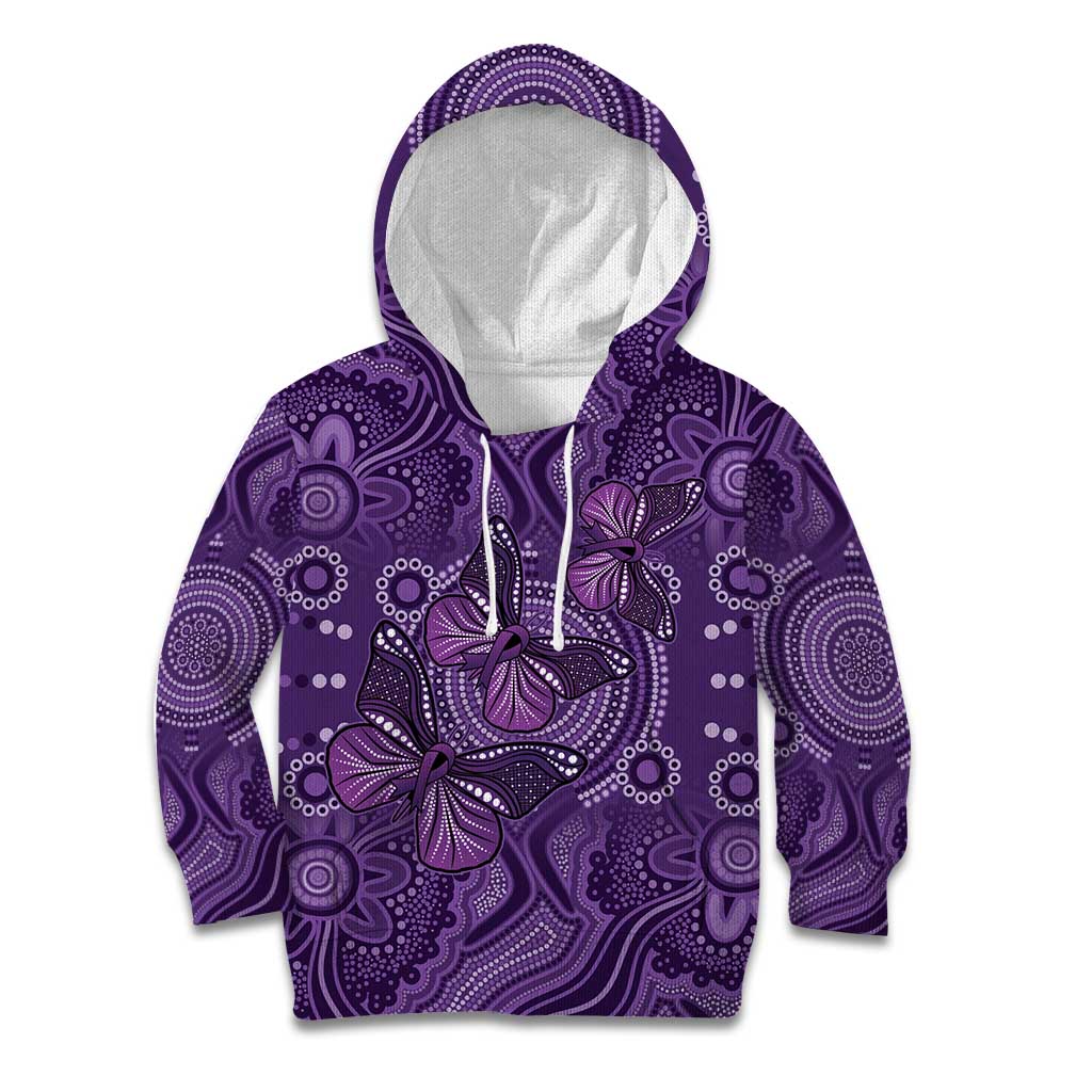 Purple Butterfly Spirit Kid Hoodie Australian Epilepsy Awareness - Aussie Hoodie