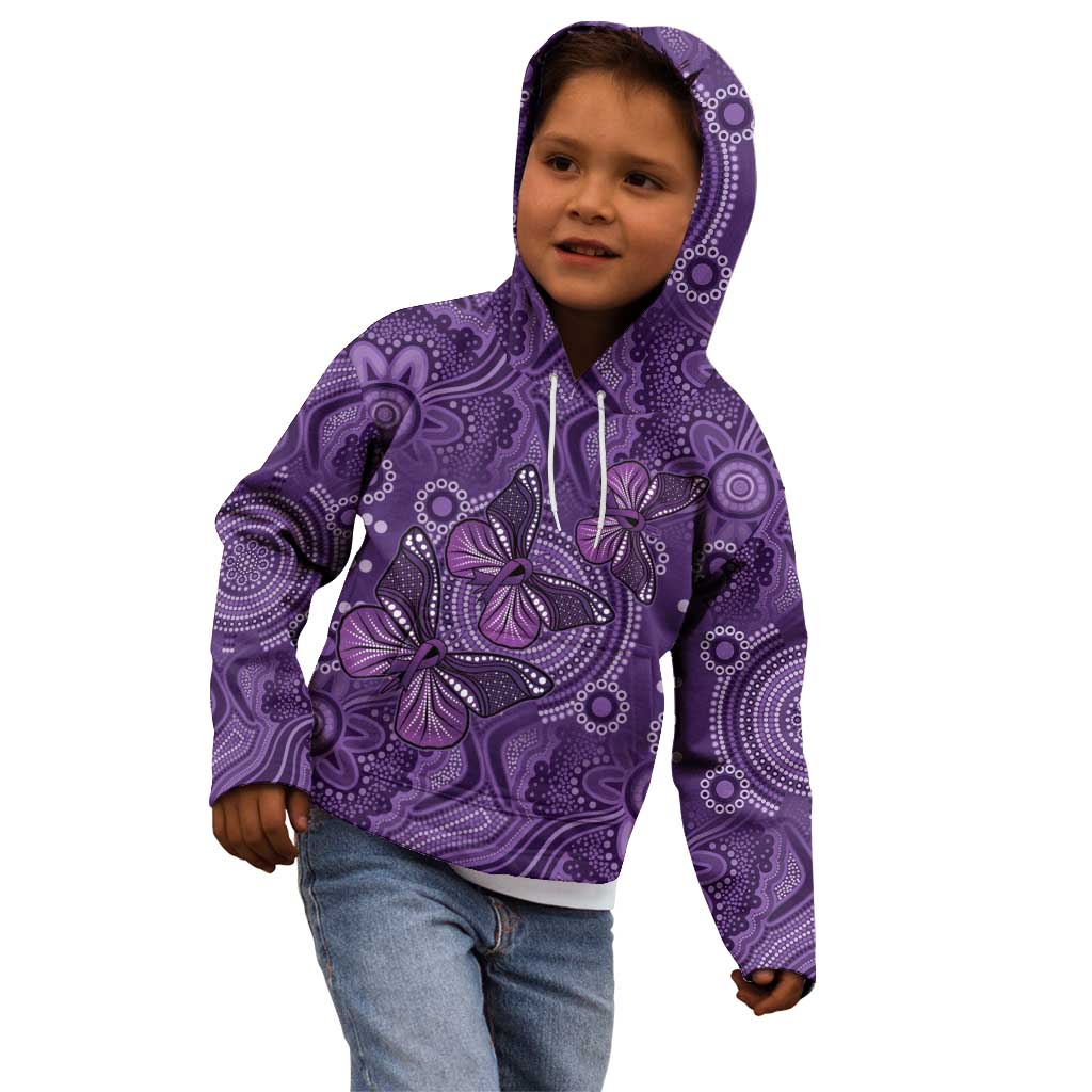 Purple Butterfly Spirit Kid Hoodie Australian Epilepsy Awareness - Aussie Hoodie