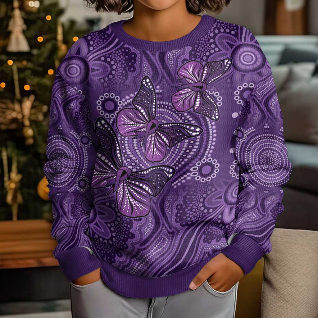 Purple Butterfly Spirit Kid Ugly Christmas Sweater Australian Epilepsy Awareness - Aussie Hoodie