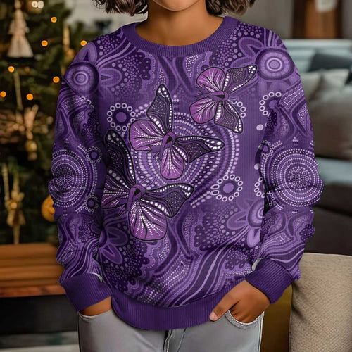 Purple Butterfly Spirit Kid Ugly Christmas Sweater Australian Epilepsy Awareness - Aussie Hoodie