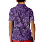 Purple Butterfly Spirit Kid Polo Shirt Australian Epilepsy Awareness - Aussie Hoodie