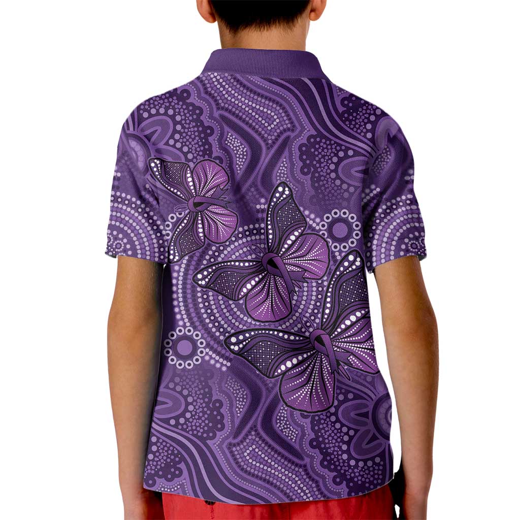 Purple Butterfly Spirit Kid Polo Shirt Australian Epilepsy Awareness - Aussie Hoodie