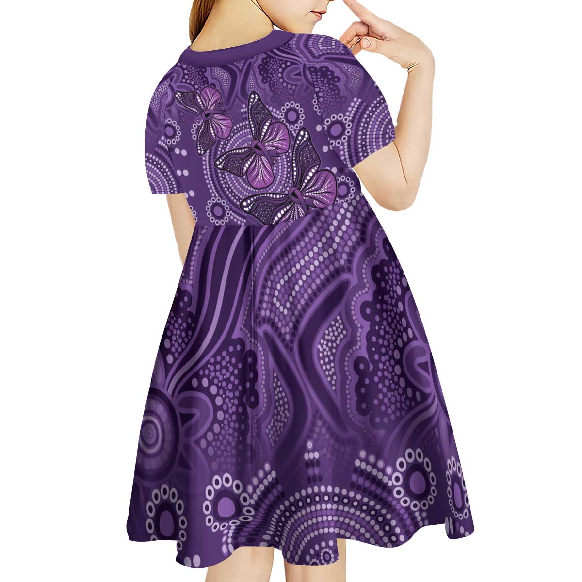Purple Butterfly Spirit Kid Short Sleeve Dress Australian Epilepsy Awareness - Aussie Hoodie