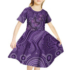 Purple Butterfly Spirit Kid Short Sleeve Dress Australian Epilepsy Awareness - Aussie Hoodie