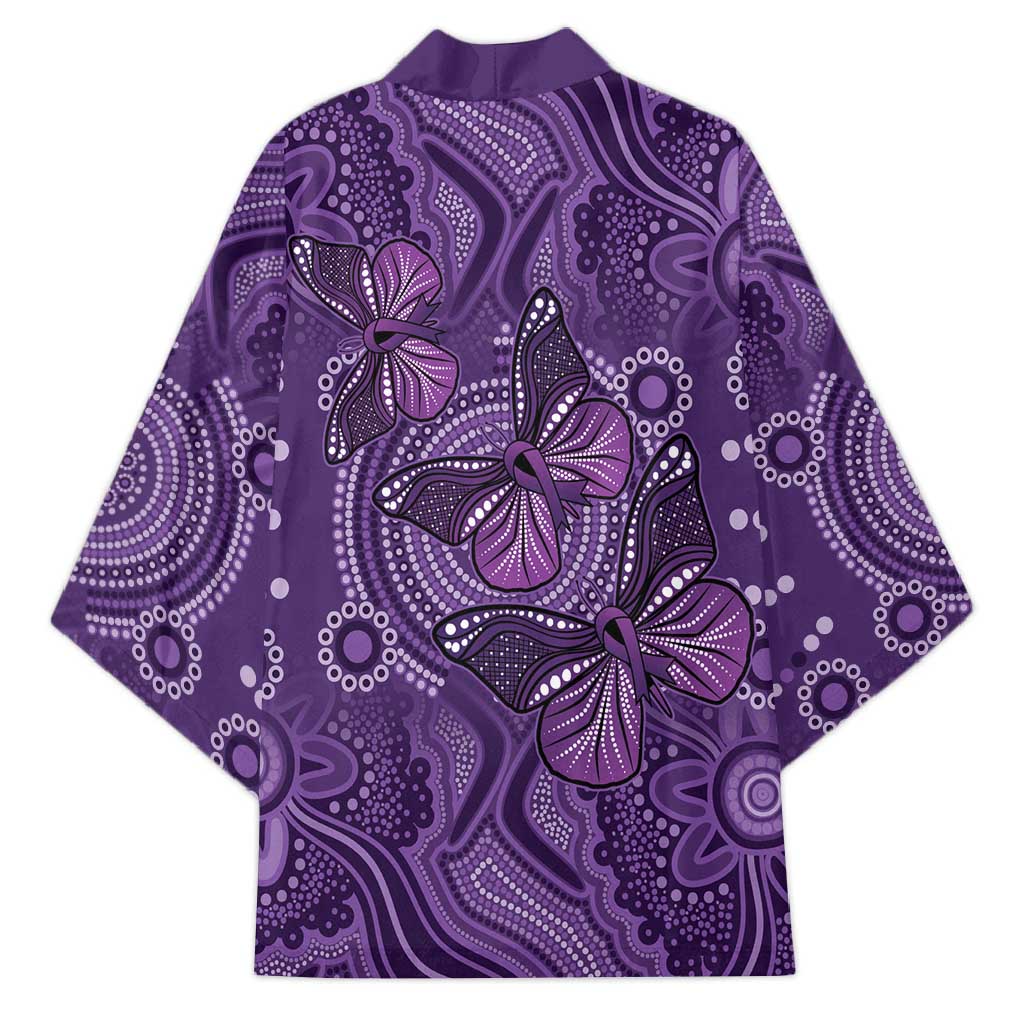 Purple Butterfly Spirit Kimono Australian Epilepsy Awareness - Aussie Hoodie