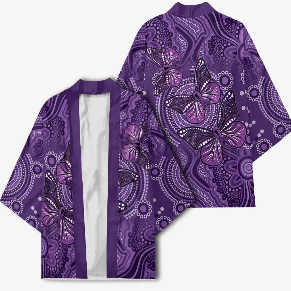 Purple Butterfly Spirit Kimono Australian Epilepsy Awareness - Aussie Hoodie
