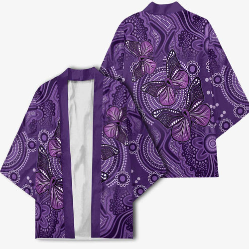 Purple Butterfly Spirit Kimono Australian Epilepsy Awareness - Aussie Hoodie