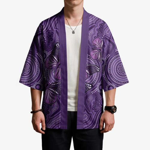 Purple Butterfly Spirit Kimono Australian Epilepsy Awareness - Aussie Hoodie
