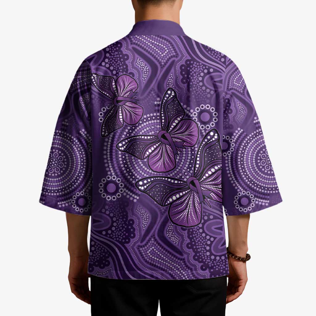 Purple Butterfly Spirit Kimono Australian Epilepsy Awareness - Aussie Hoodie