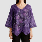 Purple Butterfly Spirit Kimono Sleeve Blouse Australian Epilepsy Awareness - Aussie Hoodie