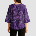 Purple Butterfly Spirit Kimono Sleeve Blouse Australian Epilepsy Awareness - Aussie Hoodie