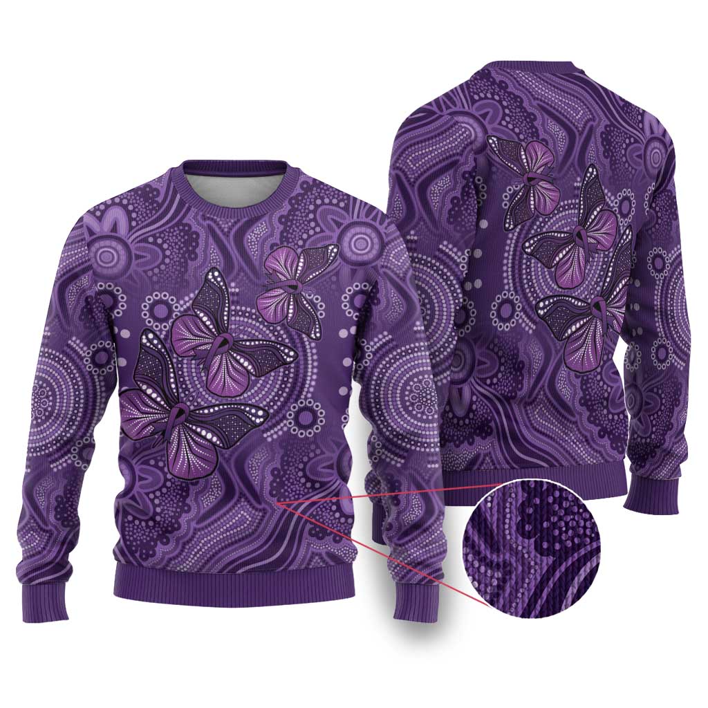 Purple Butterfly Spirit Ugly Christmas Sweater Australian Epilepsy Awareness - Aussie Hoodie