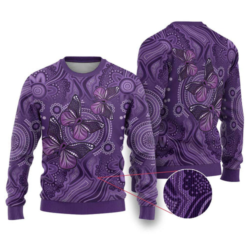 Purple Butterfly Spirit Ugly Christmas Sweater Australian Epilepsy Awareness - Aussie Hoodie