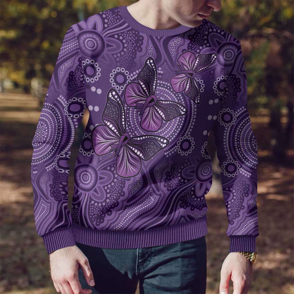 Purple Butterfly Spirit Ugly Christmas Sweater Australian Epilepsy Awareness - Aussie Hoodie